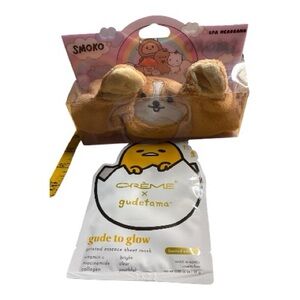 Smoko Corgi Spa Headband + Gudetama Face Mask Set
